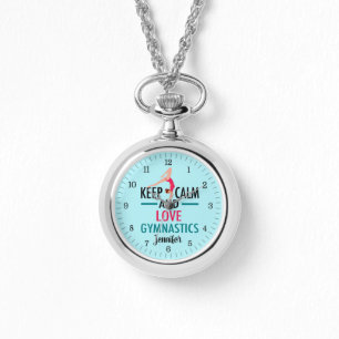Keep Calm Love Gymnastics Beautiful Gymnast Horloge