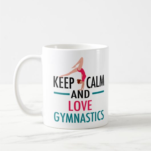 Keep Calm Love Gymnastics Beautiful Gymnast Koffiemok (Links)
