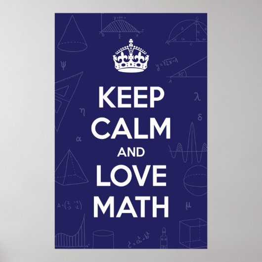 Keep Calm Love Wiskunde Poster (Voorkant)