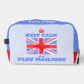 Keep Calm Mahjong Union Jack Brit Flag Tile Bag Toilettasje (Voorkant)