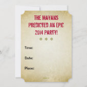 KEEP CALM Mayan Summer 2014 Ticket Style Invite Kaart (Achterkant)