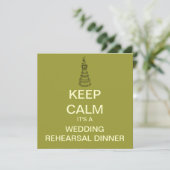 KEEP CALM Mod Rehearsal Dinner Invitation (Square) Kaart (Staand voorkant)
