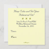 KEEP CALM Mod Rehearsal Dinner Invitation (Square) Kaart (Achterkant)