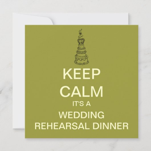 KEEP CALM Mod Rehearsal Dinner Invitation (Square) Kaart (Voorkant)