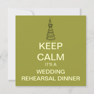 KEEP CALM Mod Rehearsal Dinner Invitation (Square) Kaart
