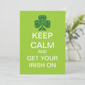 KEEP CALM Mod St. Patrick's Day Uitnodiging (Staand voorkant)