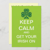 KEEP CALM Mod St. Patrick's Day Uitnodiging (Voorkant / Achterkant)