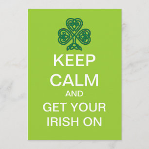 KEEP CALM Mod St. Patrick's Day Uitnodiging