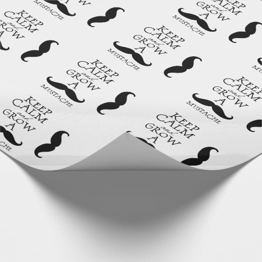 Keep Calm Mustache Cadeaupapier (Hoek)
