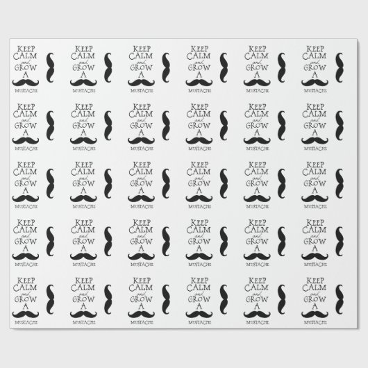 Keep Calm Mustache Cadeaupapier (Vlak)