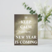 Keep calm new year is coming briefkaart (Staand voorkant)