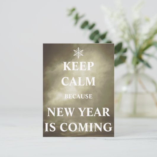 Keep calm new year is coming briefkaart (Staand voorkant)