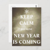 Keep calm new year is coming briefkaart (Voorkant / Achterkant)