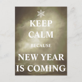 Keep calm new year is coming briefkaart