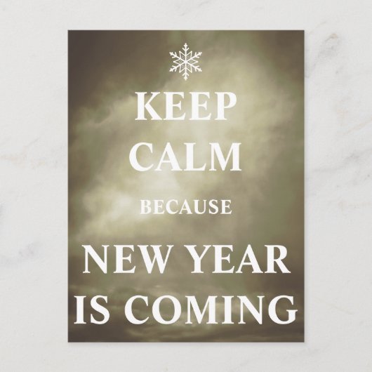 Keep calm new year is coming briefkaart (Voorkant)