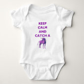 Keep Calm, Paarse Unicorn Baby Jersey Bodysuit, Romper (Voorkant)