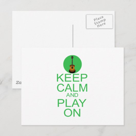 Keep Calm Parody Guitar Briefkaart (Voorkant / Achterkant)