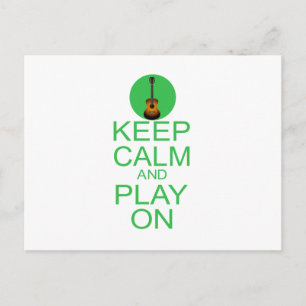 Keep Calm Parody Guitar Briefkaart