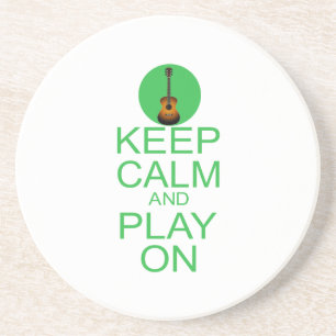 Keep Calm Parody Guitar Zandsteen Onderzetter