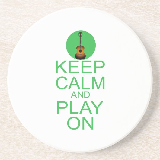Keep Calm Parody Guitar Zandsteen Onderzetter (Voorkant)
