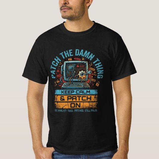 Keep Calm & Patch On T-shirt (Voorkant)