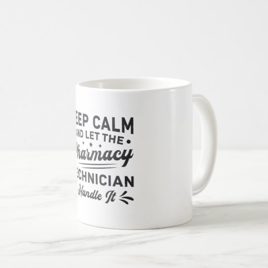 Keep Calm Pharmacy Technicia Koffiemok (Voorkant rechts)