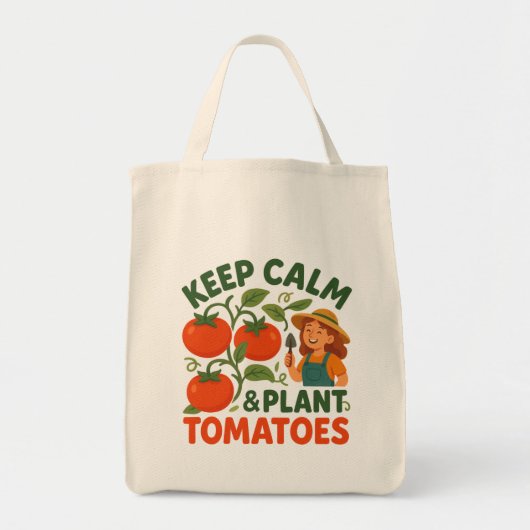 Keep Calm & Plant Tomatoes Tote Bag (Voorkant)