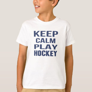 Keep Calm Play Hockey Unisex Kids T-shirt
