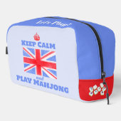 Keep Calm Play Mahjong Union Jack Brit Flag Tile Toilettasje (Rechterhoek)