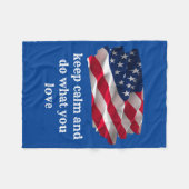 keep calm quote and vibrant american flag fleece deken (Voorkant (Horizontaal))