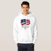 keep calm quote and vibrant american flag hoodie (Voorkant volledig)