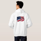 keep calm quote and vibrant american flag hoodie (Achterkant volledig)