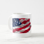 keep calm quote and vibrant american flag koffiemok (Voorkant links)
