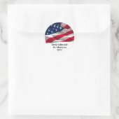keep calm quote and vibrant american flag ronde sticker (Tas)
