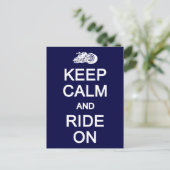 Keep Calm & Ride On postcard, customize Briefkaart (Staand voorkant)