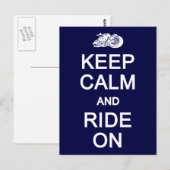 Keep Calm & Ride On postcard, customize Briefkaart (Voorkant / Achterkant)