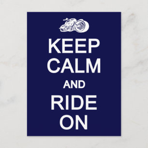 Keep Calm & Ride On postcard, customize Briefkaart