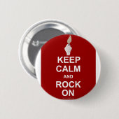 Keep Calm Rock on Ronde Button 5,7 Cm (Voorkant /achterkant)