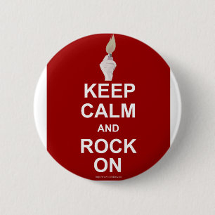 Keep Calm Rock on Ronde Button 5,7 Cm