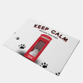 'Keep Calm' Rode telefooncel aanpasbaar Deurmat (Schuin)
