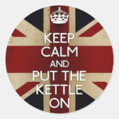 Keep Calm  Ronde Sticker (Voorkant)