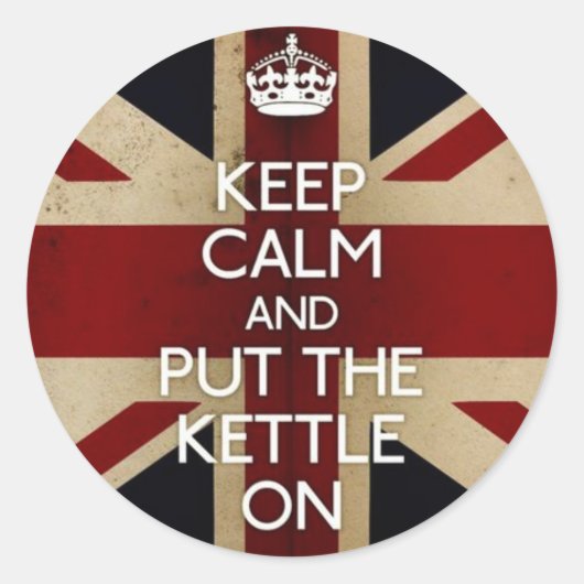 Keep Calm Ronde Sticker (Voorkant)