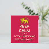 KEEP CALM Royal Wedding Party Invite (Lion) Kaart (Staand voorkant)