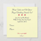 KEEP CALM Royal Wedding Party Invite (Lion) Kaart (Achterkant)