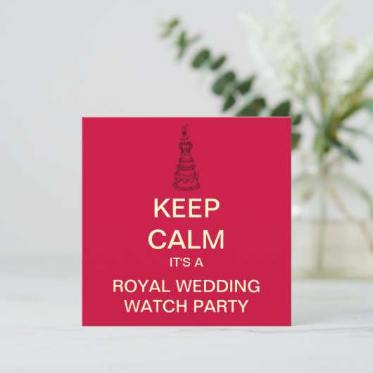 KEEP CALM Royal Wedding Party Invite (Square) Kaart (Staand voorkant)