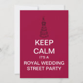 KEEP CALM Royal Wedding Street Party Uitnodiging (Voorkant)