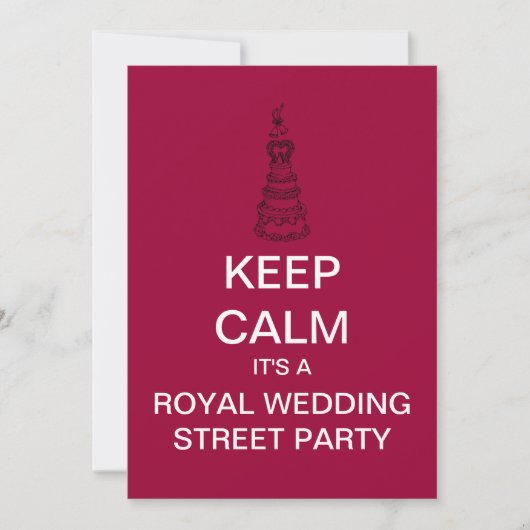 KEEP CALM Royal Wedding Street Party Uitnodiging (Voorkant)