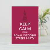KEEP CALM Royal Wedding Street Party Uitnodiging (Staand voorkant)