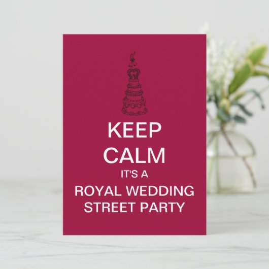 KEEP CALM Royal Wedding Street Party Uitnodiging (Staand voorkant)