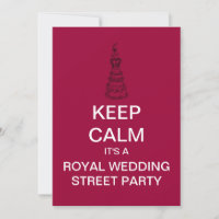 KEEP CALM Royal Wedding Street Party Uitnodiging